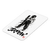 Snowboard Brush Art - Standing Samurai Musashi Magnet (Linke Seite)