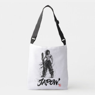 Snowboard Brush Art - Standing Samurai Musashi Tragetaschen Mit Langen Trägern