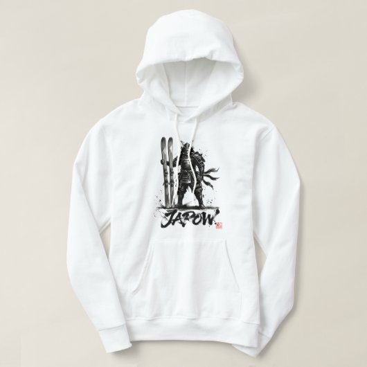 Snowboard Brush Art - Standing Samurai Ski Hoodie (Design vorne)