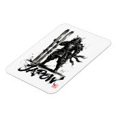 Snowboard Brush Art - Standing Samurai Ski Magnet (Linke Seite)