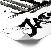 Snowboard Brush Art - Standing Samurai Ski Poster (Ecke)