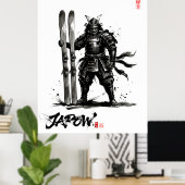 Snowboard Brush Art - Standing Samurai Ski Poster (Heimbüro)