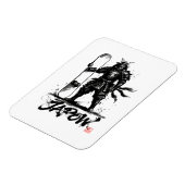 Snowboard Brush Art - Standing Samurai snowboard Magnet (Linke Seite)