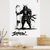 Snowboard Brush Art - Standing Samurai Snowboard Poster (Küche)