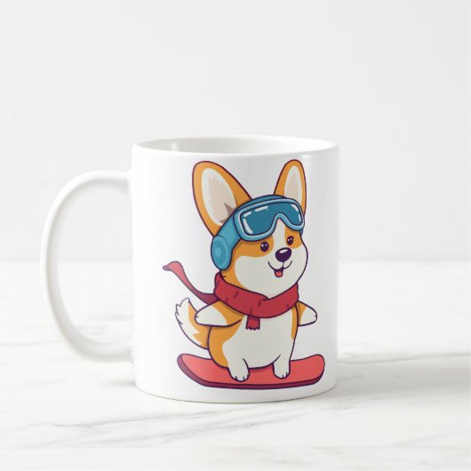 Snowboard-Corgi Perfekt für Hundefans Kaffeetasse (Links)