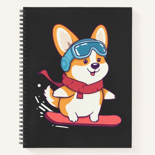 Snowboard-Corgi Perfekt für Hundefans Notizblock (Vorderseite)