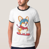 Snowboard-Corgi Perfekt für Hundefans T-Shirt (Vorderseite)
