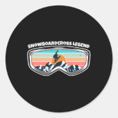 Snowboard Cross Snowboarden Goggles As Snowboard C Runder Aufkleber (Vorderseite)
