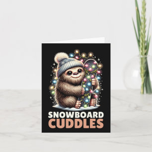 Snowboard Cuddles Christmas Lit Bigfoot Snowboard Karte