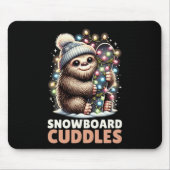 Snowboard Cuddles Christmas Lit Bigfoot Snowboard Mousepad (Vorne)