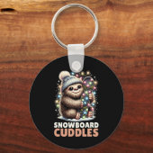 Snowboard Cuddles Christmas Lit Bigfoot Snowboard Schlüsselanhänger (Vorderseite)