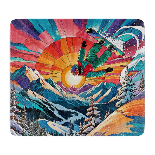 Snowboard Cutting Board Schneidebrett (Vorderseite)