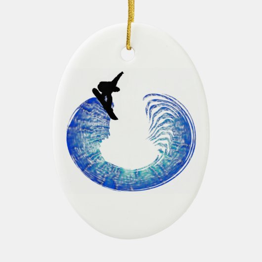 SNOWBOARD DER PIPS KERAMIK ORNAMENT (Vorne)