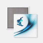 Snowboard Design Square Magnet (Vorderseite/Rückseite)