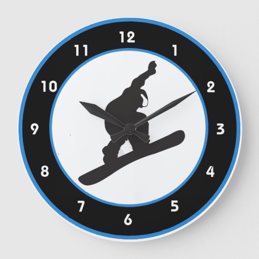 Snowboard Design Wall Clock Große Wanduhr (Vorderseite)