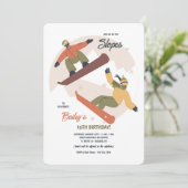 Snowboard Duo Einladung (Stehend Vorderseite)