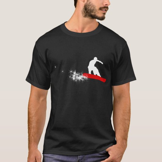 Snowboard. einfach. rot T-Shirt (Vorderseite)