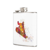 Snowboard en acuarela flachmann (Links)