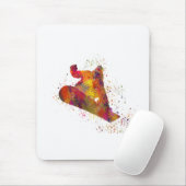 Snowboard en acuarela mousepad (Mit Mouse)