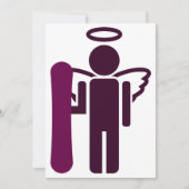 Snowboard-Engel Einladung (Vorderseite)