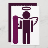 Snowboard-Engel Einladung (Vorne/Hinten)