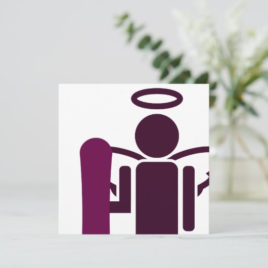 Snowboard-Engel Einladung (Stehend Vorderseite)