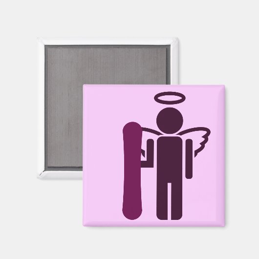 Snowboard-Engel Magnet (Vorderseite/Rückseite)