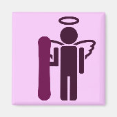 Snowboard-Engel Magnet (Vorne)