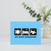 Snowboard essen postkarte (Stehend Vorderseite)
