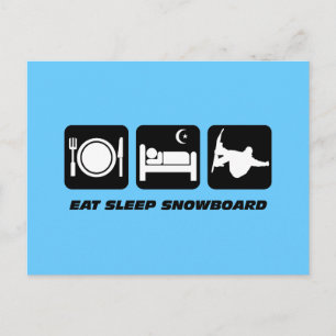 Snowboard essen postkarte