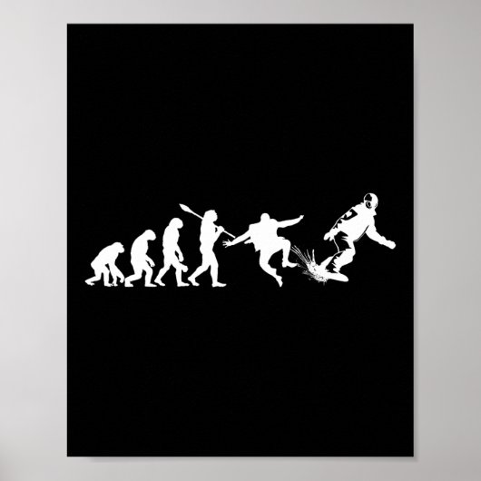 Snowboard Evolution Funny Snowboarder Poster (Vorne)