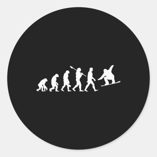 Snowboard-Evolution Runder Aufkleber (Vorderseite)
