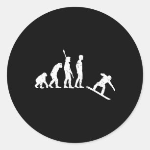 Snowboard-Evolution - Snowboard Runder Aufkleber