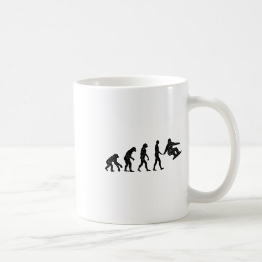 Snowboard-Evolution - Snowboarden Wintersportler Kaffeetasse (Rechts)