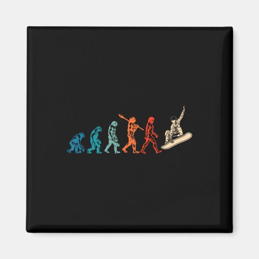 Snowboard Evolution Snowboarder Winter Snowboardin Magnet (Vorne)