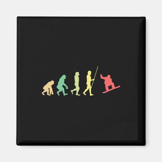 Snowboard Evolution Snowboarder Winter Snowboardin Magnet (Vorne)