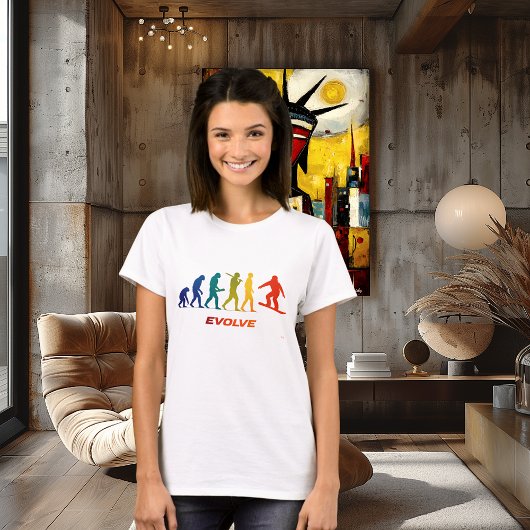 Snowboard-Evolutions-Silhouette-Sprung-Design T-Shirt