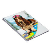 Snowboard fahrender Basset Hound Notizblock (Rechte Seite)