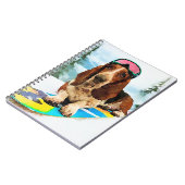 Snowboard fahrender Basset Hound Notizblock (Linke Seite)
