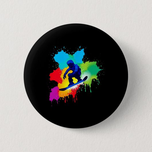 Snowboard-Farbexplosion Button (Vorderseite)
