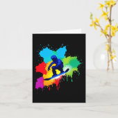 Snowboard-Farbexplosion Karte (Gelbe Blume)