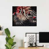 Snowboard Fireworks Stars Poster (Heimbüro)