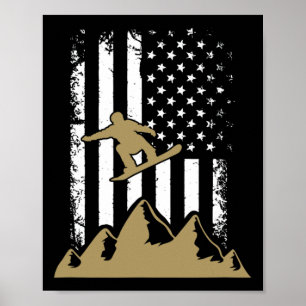 Snowboard Flag Winter Snowboarden Sport Ski Gesche Poster
