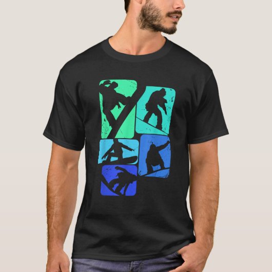 Snowboard for Snowboarder Retro Mens Snowboarding T-Shirt (Vorderseite)