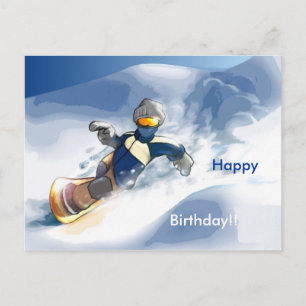 Snowboard-Frohe, Geburtstag!! Postkarte