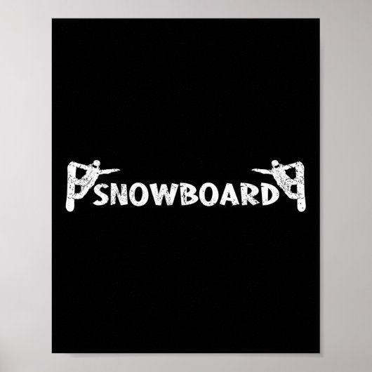 Snowboard Funny Distressed Look Snowboarden Snowb Poster (Vorne)