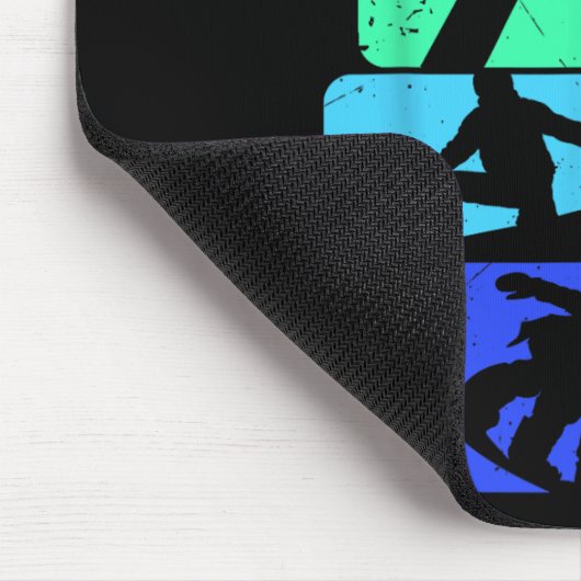 Snowboard für Snowboarder Retro Mens Snowboarden Mousepad (Ecke)