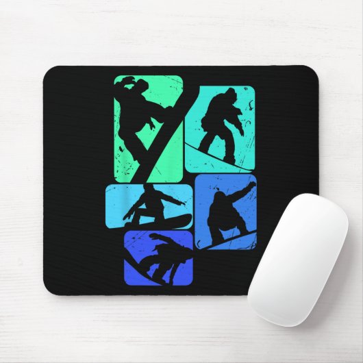 Snowboard für Snowboarder Retro Mens Snowboarden Mousepad (Mit Mouse)