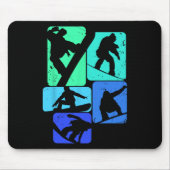 Snowboard für Snowboarder Retro Mens Snowboarden Mousepad (Vorne)