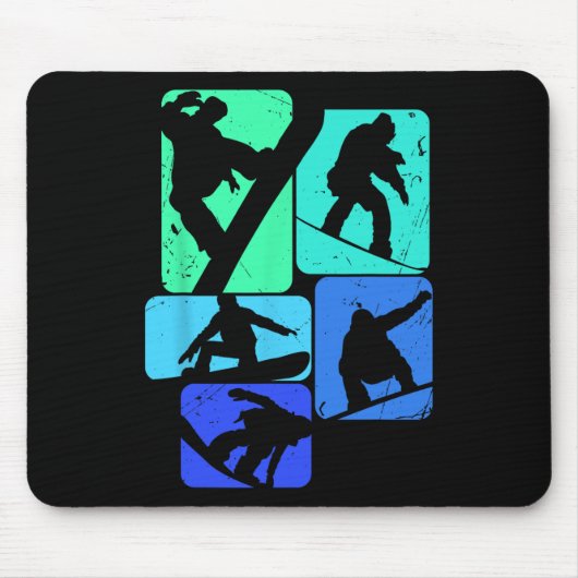 Snowboard für Snowboarder Retro Mens Snowboarden Mousepad (Vorne)